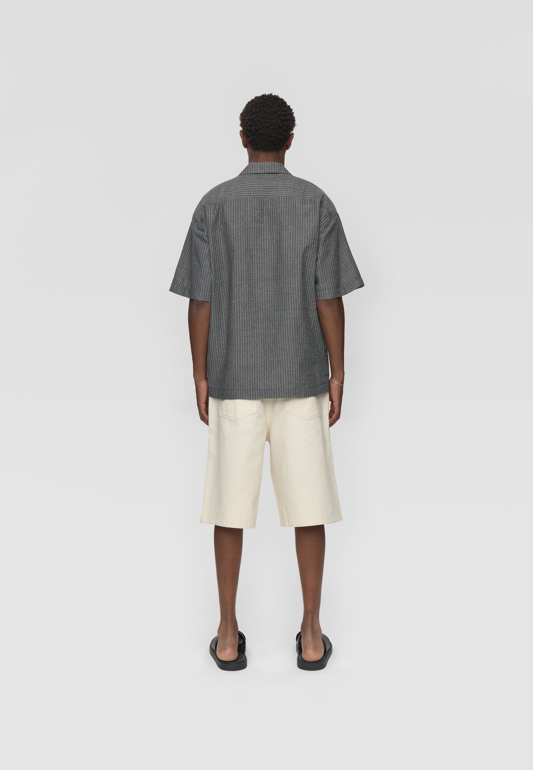 minimum male Rhodes ovz ss striped shirt 4570 Short Sleeved Shirt 0203 Gray Pinstripe