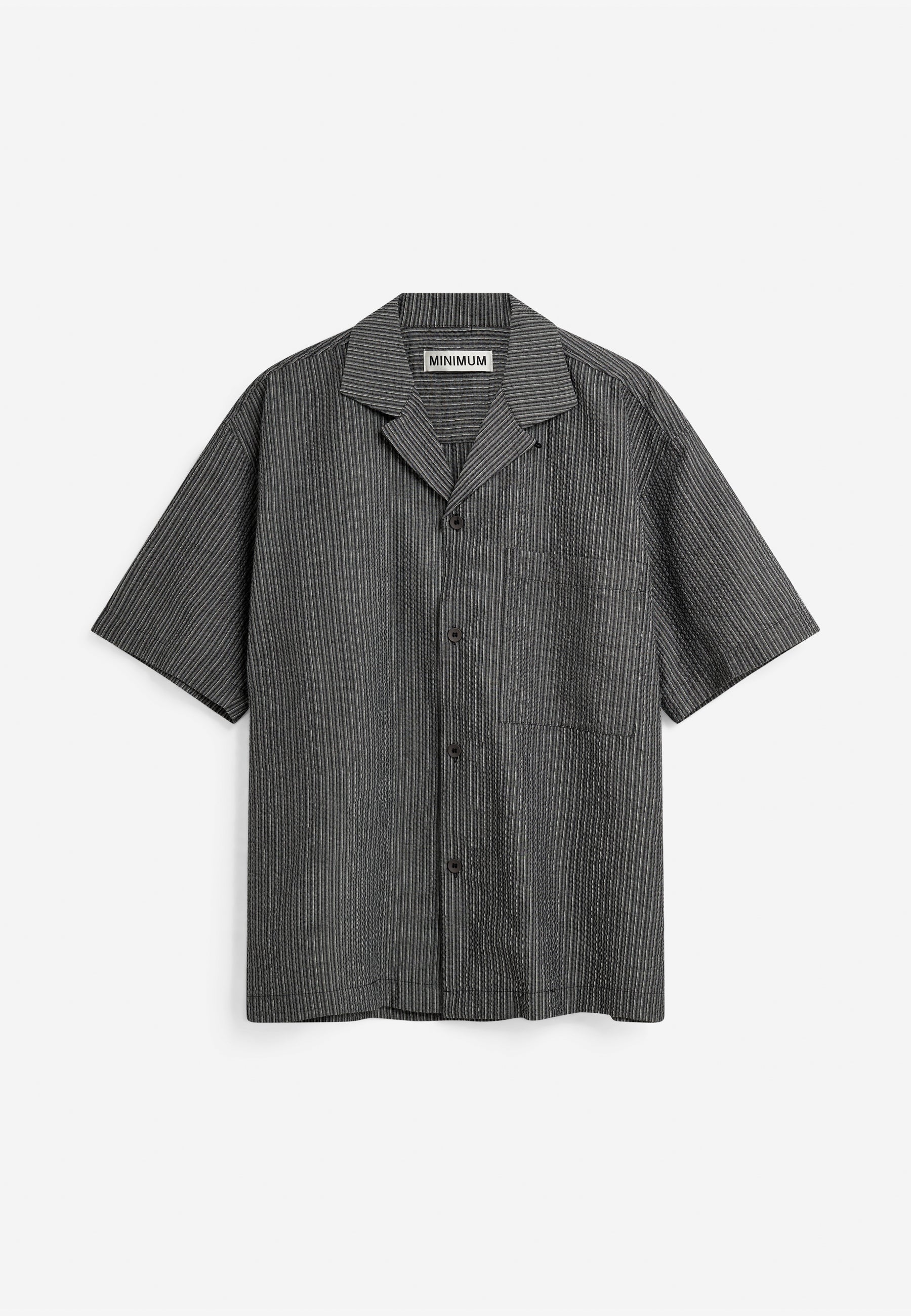 minimum male Rhodes ovz ss striped shirt 4570 Short Sleeved Shirt 0203 Gray Pinstripe