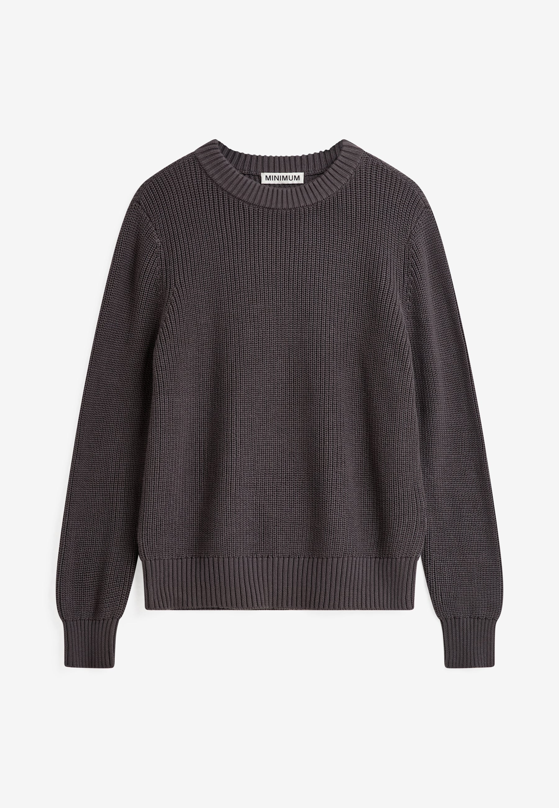 minimum male Rob basic knit sweater G006 GOTS Sweater 1912 Volcanic Ash