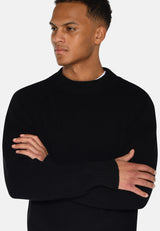 minimum male Rob basic knit sweater G006 GOTS Sweater 999 Black