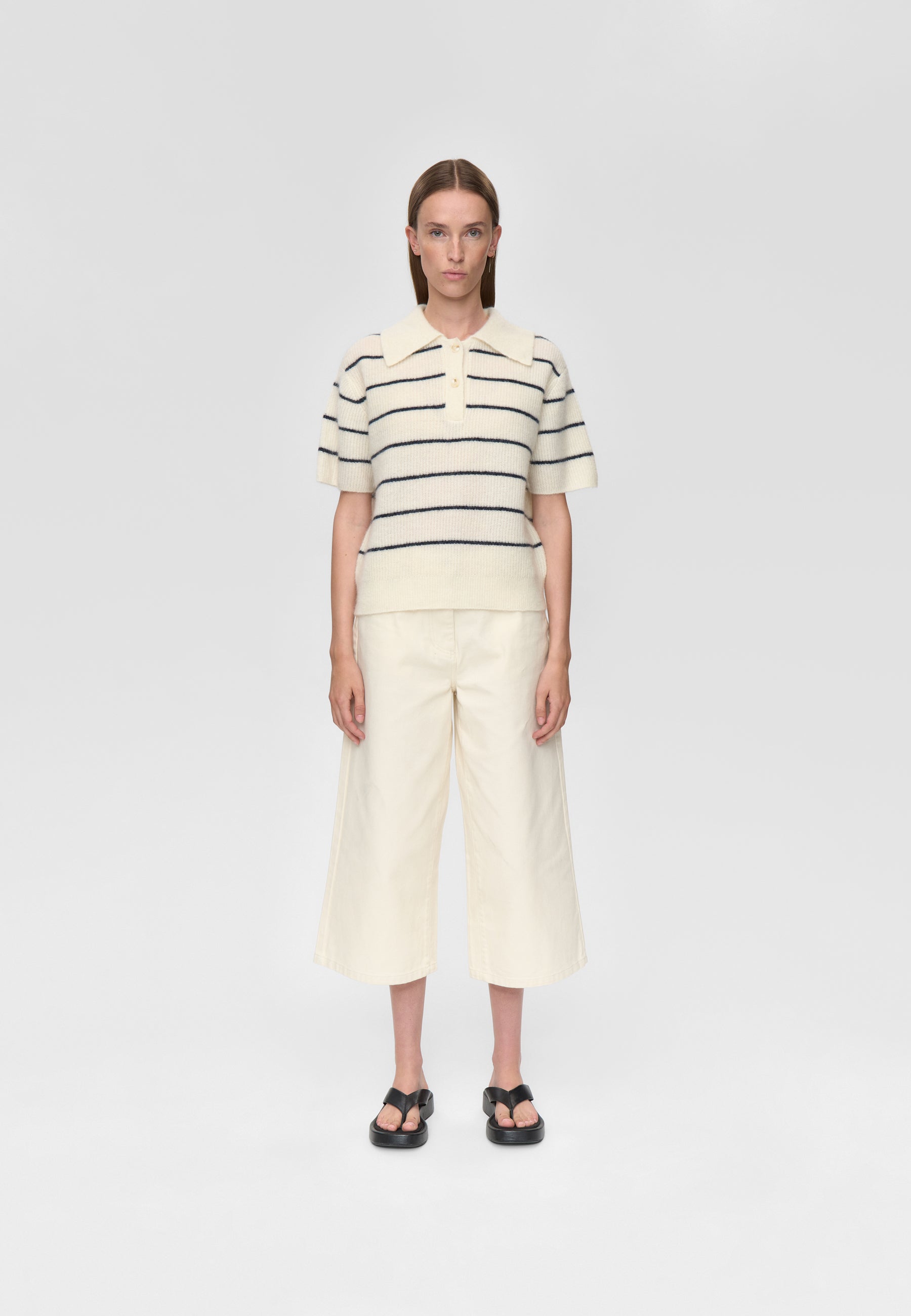 minimum female Ruth knit polo 4594 Jumper 0608 Coco Milk