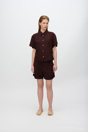 minimum female Sage short sleeved shirt 3069 Short Sleeved Shirt 1910 French Roast