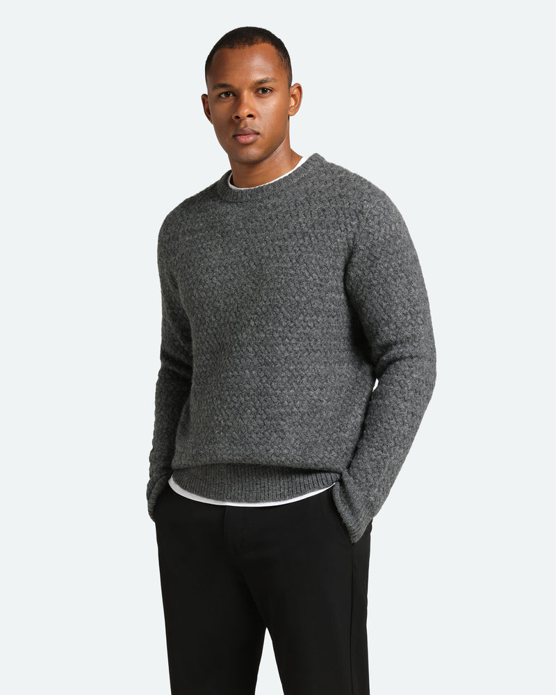 minimum male Saigon 3963 Knit Jumper 0203 Gray Pinstripe