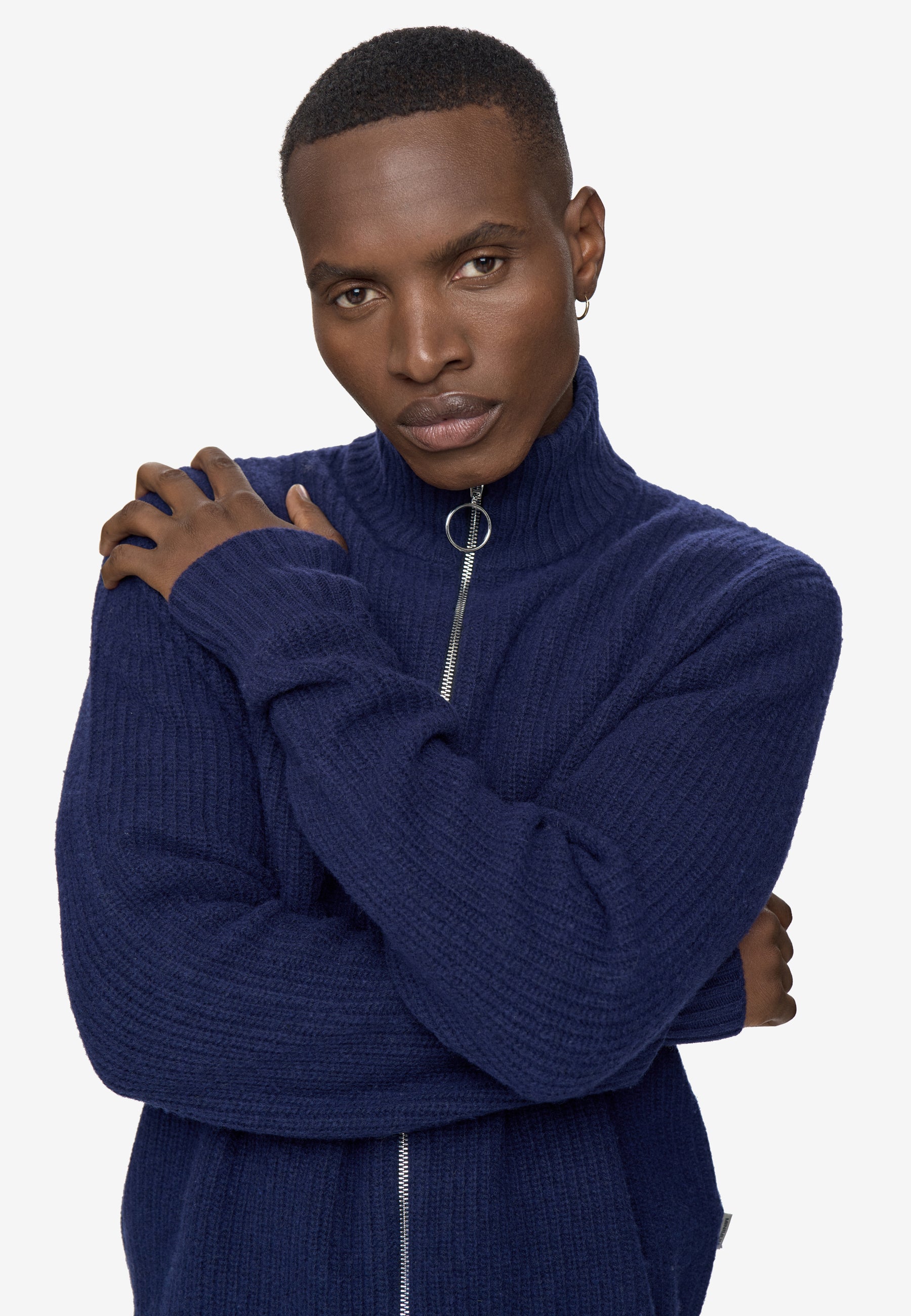 minimum male Santina Fullzip 4133 Knit Cardigan 3922 Sky Captain