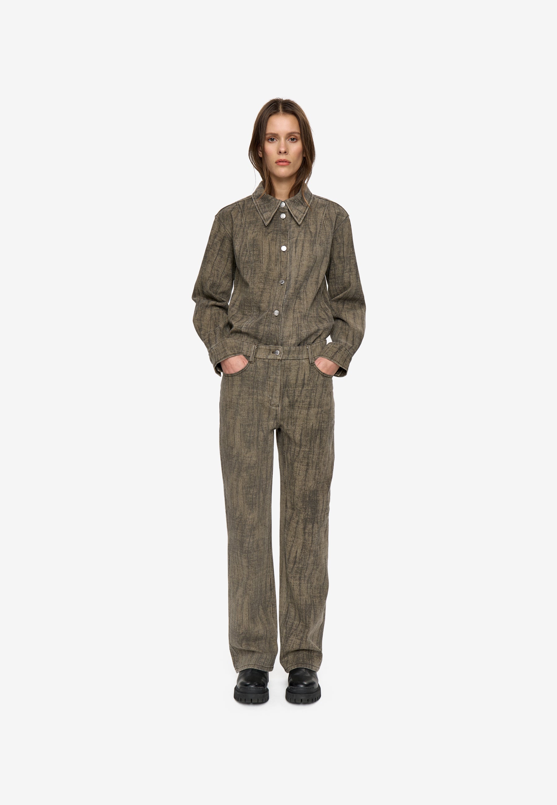 minimum female Sienna mw jeans 4838 Loose Jeans 1815 Shitake