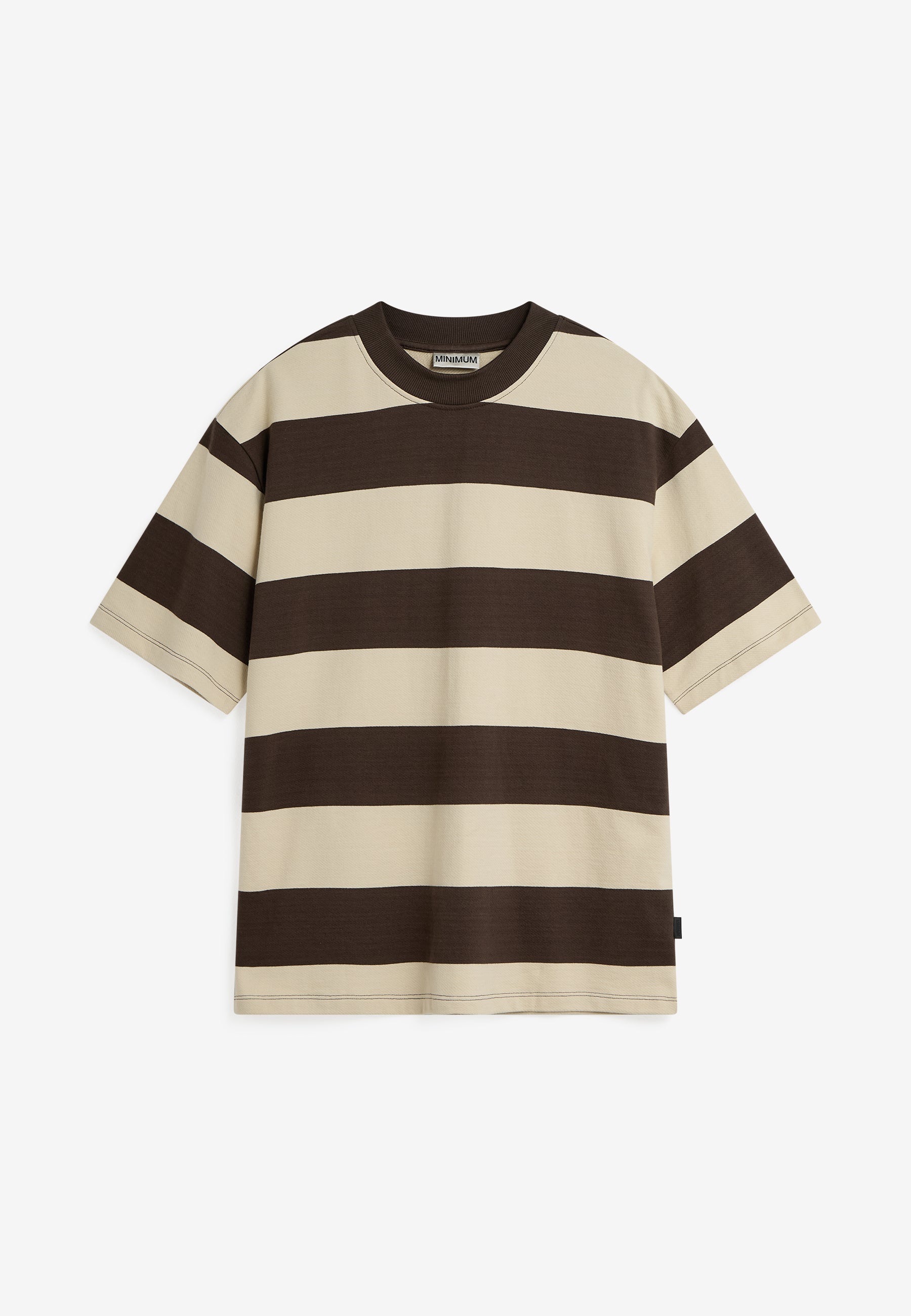 minimum male Terry rls YD strp ss tee G4607 Long Sleeved T-shirt 0812 Turkish Coffee