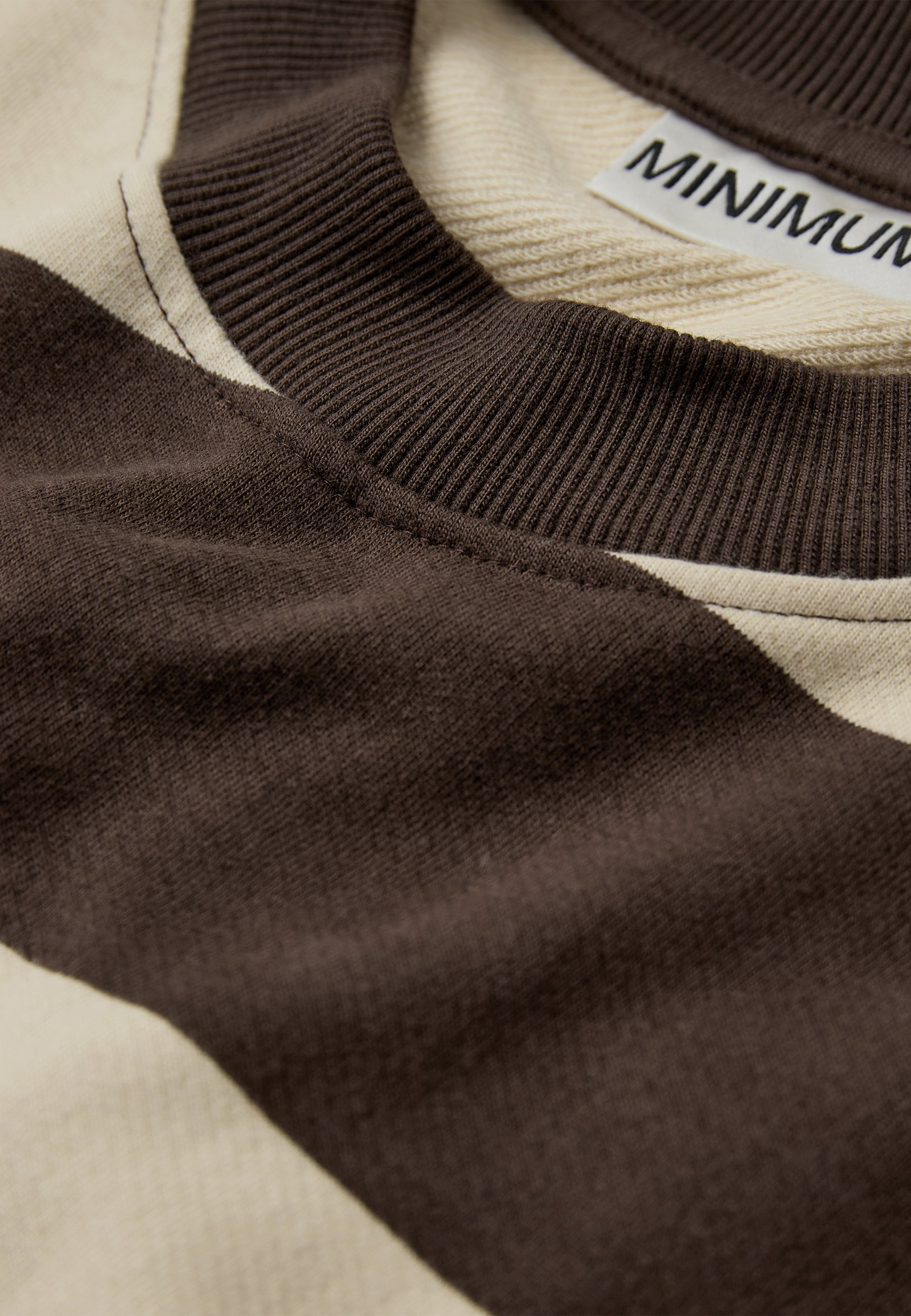 minimum male Terry rls YD strp ss tee G4607 Long Sleeved T-shirt 0812 Turkish Coffee