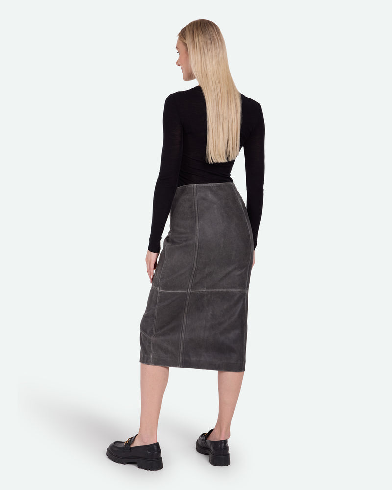 minimum female Unas 3783 Skirt Midi Skirt 980 Dark Grey