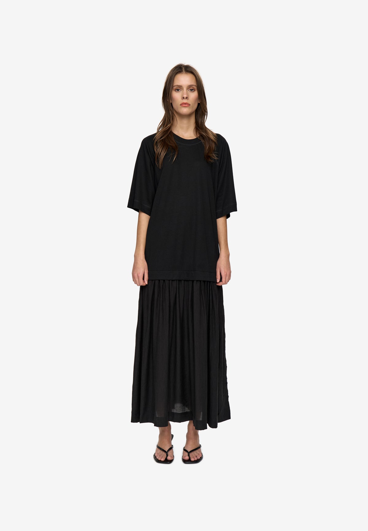 minimum female Wiley ss long dress 4772 Midi Dress 999 Black